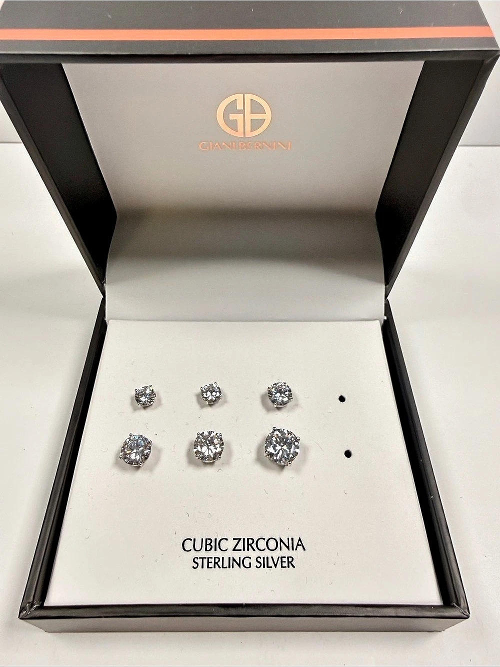 Gianni Bernini Cubic Zirconia Sterling Silver Earrings NWT